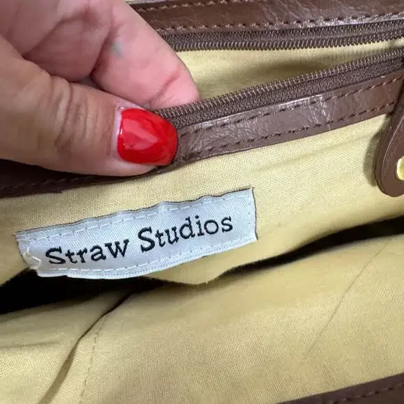 Straw Studios Large Straw & Leather Tote Bag - Picture 6 of 10